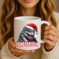 Santazilla Japanese Monster Kaiju Christmas Coffee Mug thumb 3