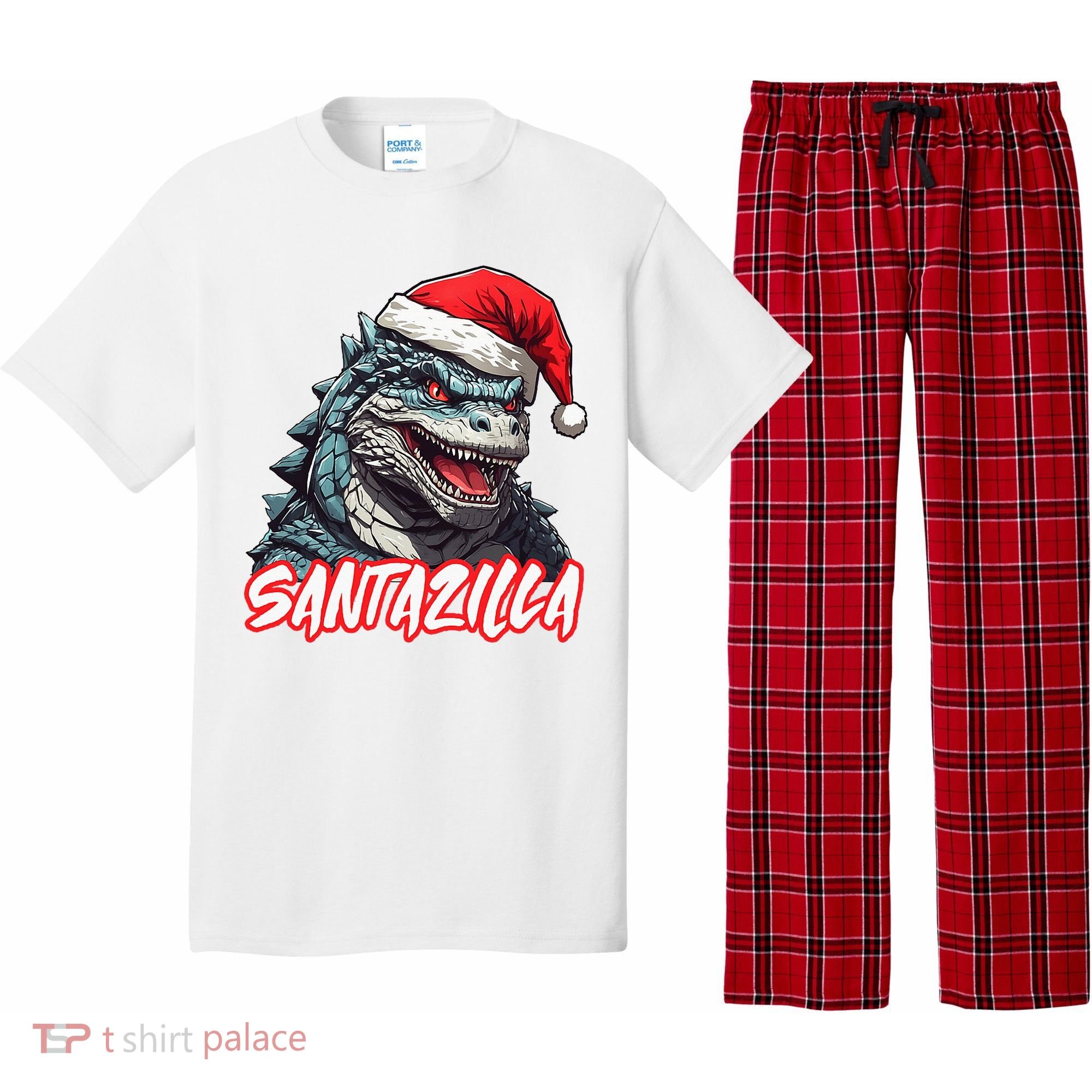 Santazilla Japanese Monster Kaiju Christmas Pajama Set