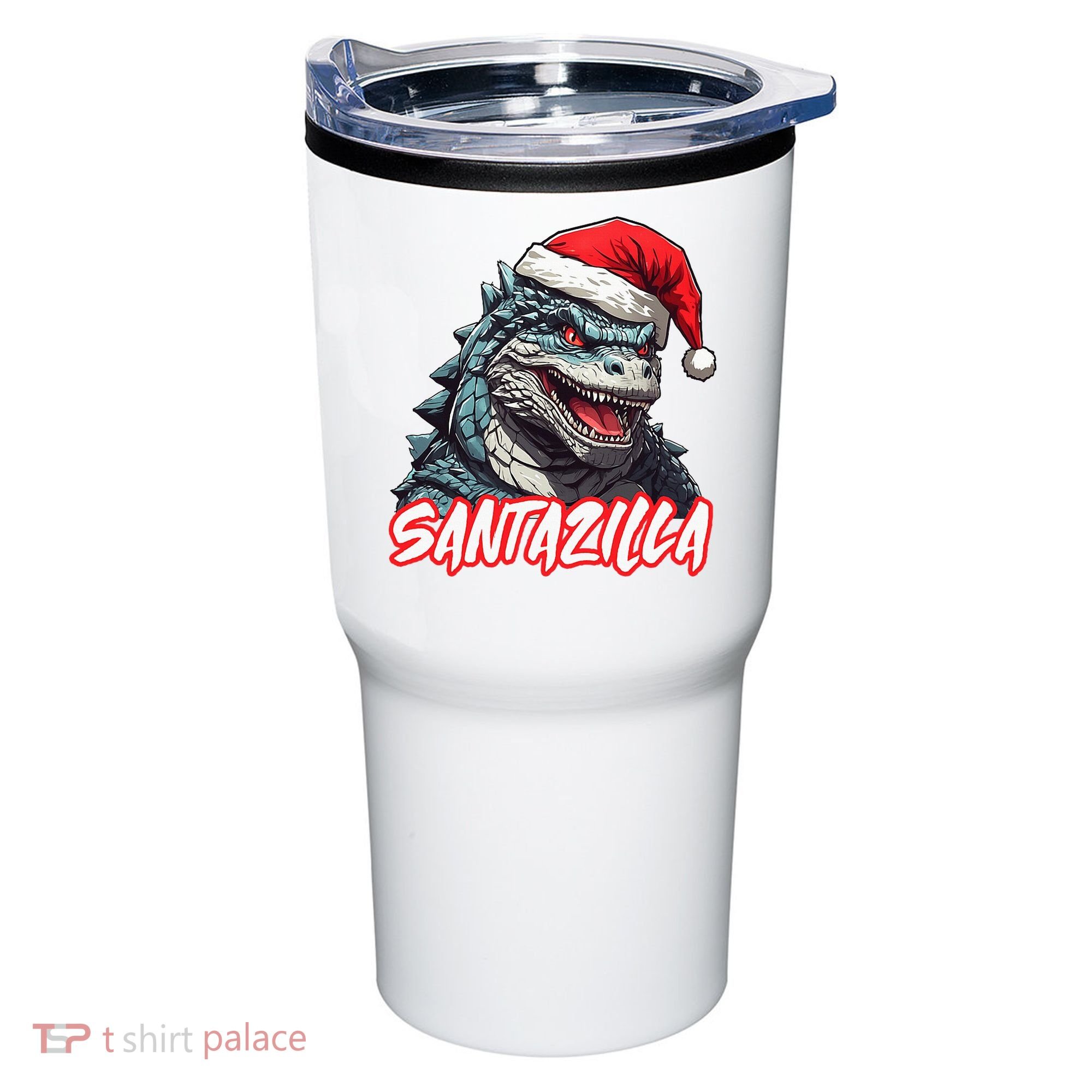 Santazilla Japanese Monster Kaiju Christmas Tumbler