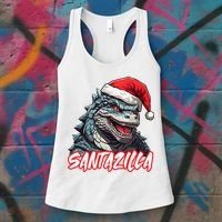 Santazilla Japanese Monster Kaiju Christmas Women's Tank Top thumb 3
