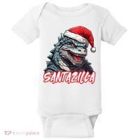 Santazilla Japanese Monster Kaiju Christmas Baby Bodysuit thumb 0