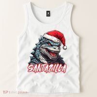 Santazilla Japanese Monster Kaiju Christmas Tank Top thumb 2