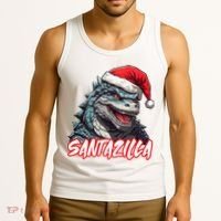 Santazilla Japanese Monster Kaiju Christmas Tank Top thumb 3