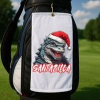 Santazilla Japanese Monster Kaiju Christmas Golf Towel thumb 2