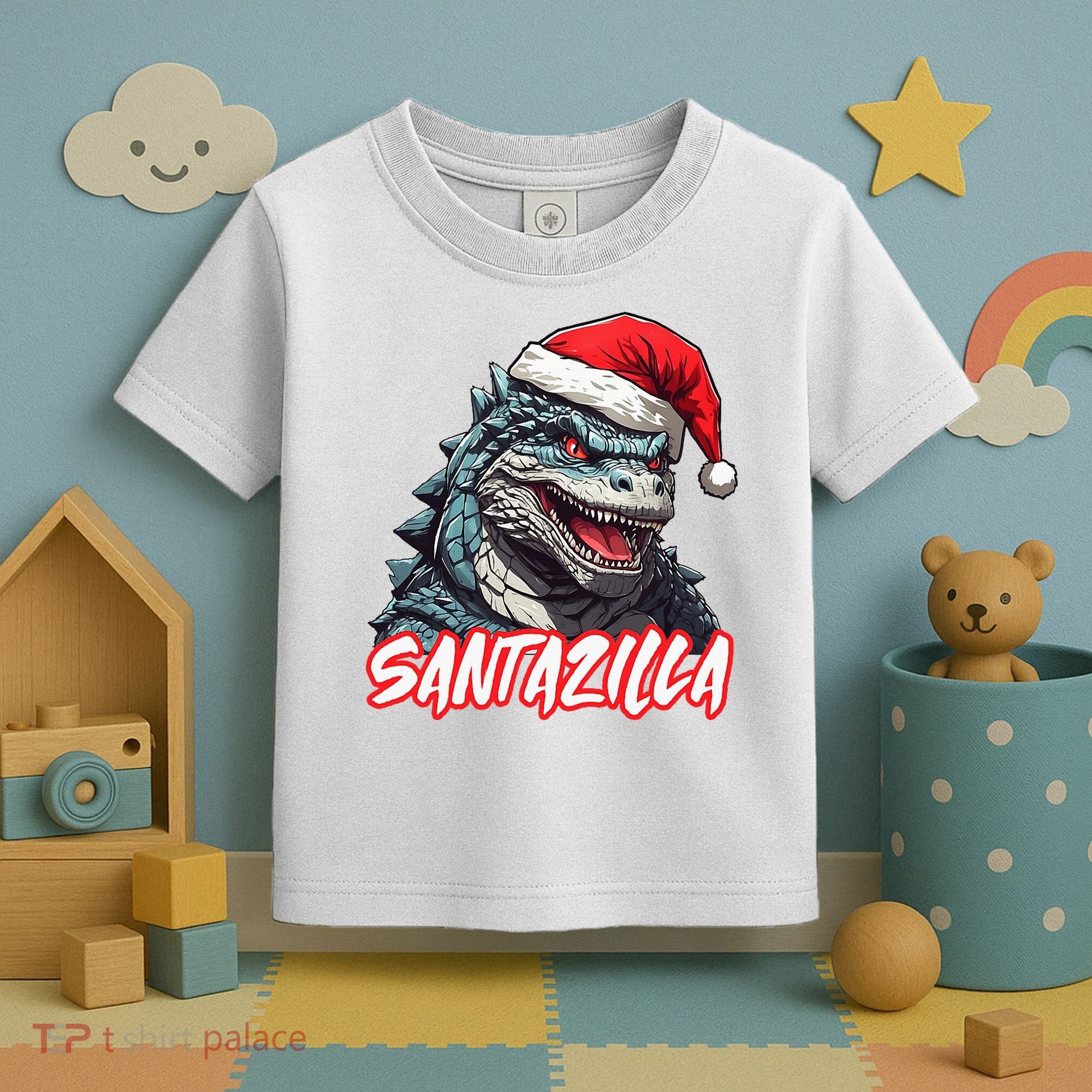 Santazilla Japanese Monster Kaiju Christmas Toddler T-Shirt