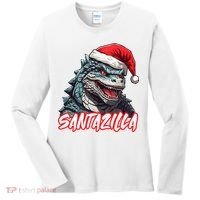 Santazilla Japanese Monster Kaiju Christmas Women's Long Sleeve Shirt thumb 0