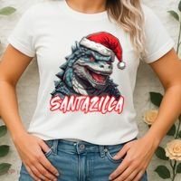Santazilla Japanese Monster Kaiju Christmas Women's T-Shirt thumb 2