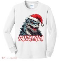 Santazilla Japanese Monster Kaiju Christmas Kids Long Sleeve Shirt thumb 0