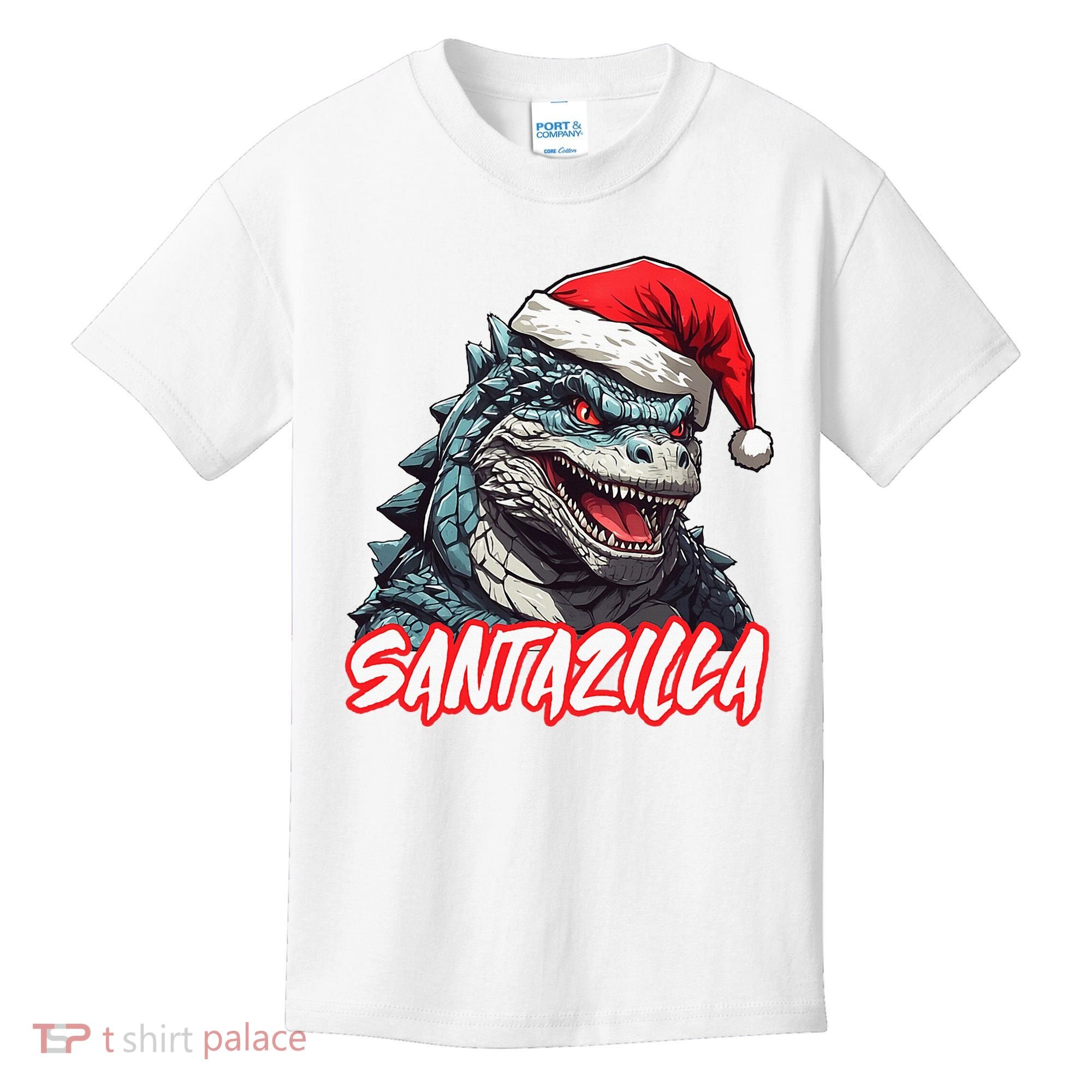 Santazilla Japanese Monster Kaiju Christmas Kids T-Shirt