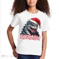 Santazilla Japanese Monster Kaiju Christmas Kids T-Shirt thumb 2