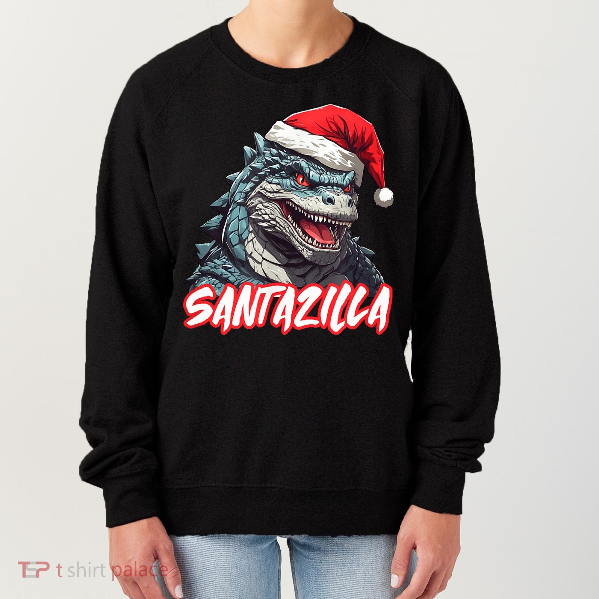 Santazilla Japanese Monster Kaiju Christmas Women's Sweatshirt