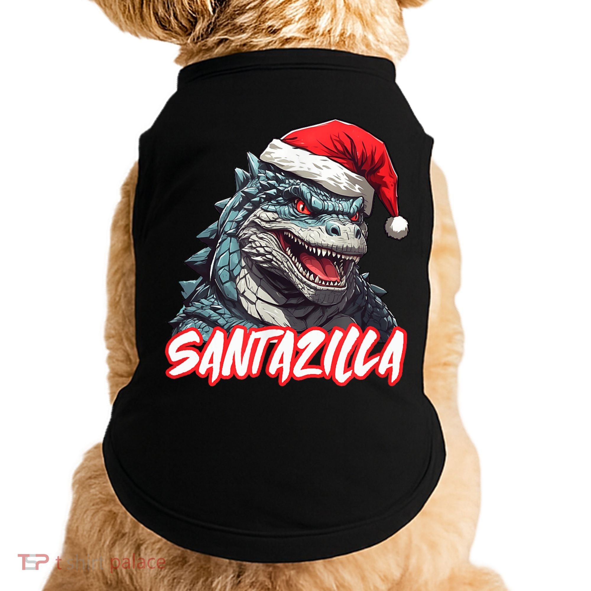 Santazilla Japanese Monster Kaiju Christmas Doggie Tank