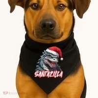 Santazilla Japanese Monster Kaiju Christmas USA-Made Doggie Bandana thumb 1