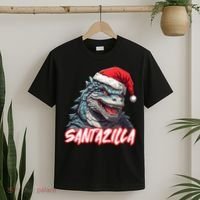 Santazilla Japanese Monster Kaiju Christmas T-Shirt thumb 2