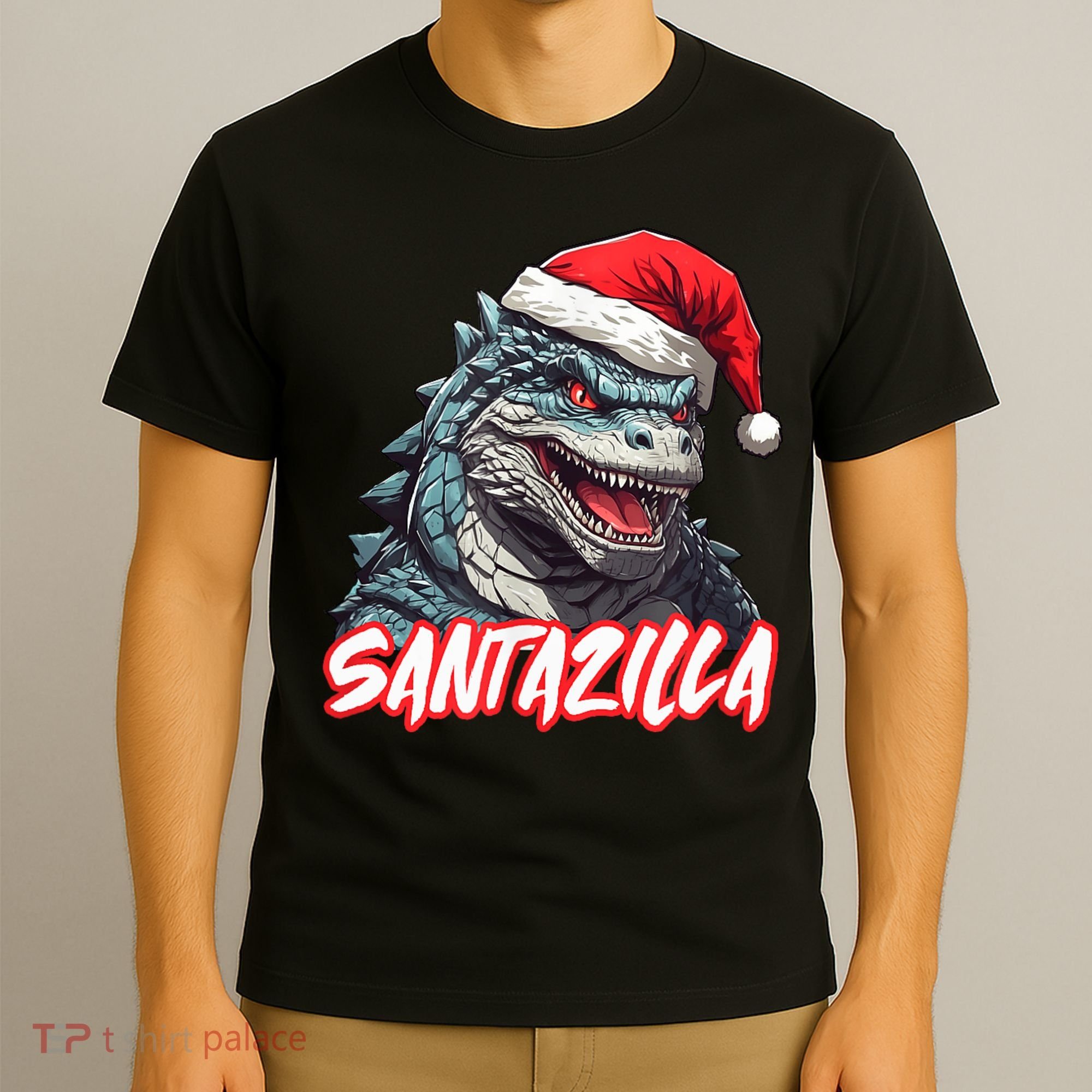 Santazilla Japanese Monster Kaiju Christmas T-Shirt