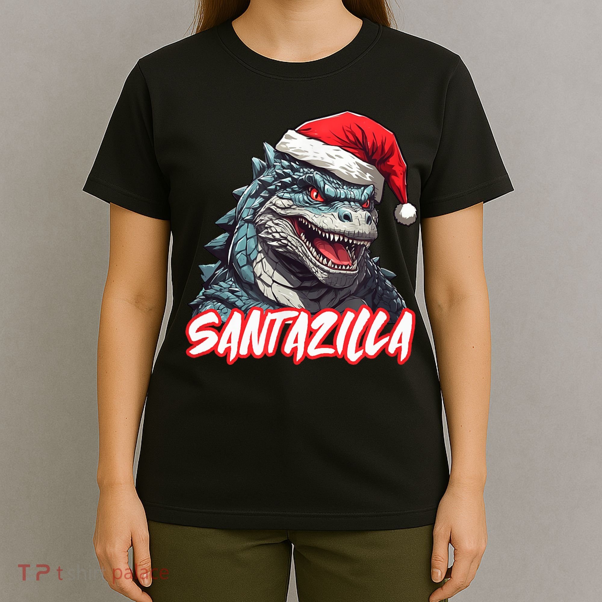 Santazilla Japanese Monster Kaiju Christmas T-Shirt