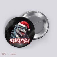 Santazilla Japanese Monster Kaiju Christmas Button thumb 0