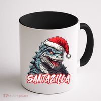 Santazilla Japanese Monster Kaiju Christmas Coffee Mug thumb 1