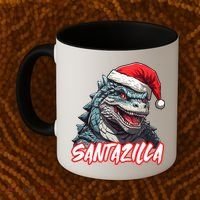 Santazilla Japanese Monster Kaiju Christmas Coffee Mug thumb 2