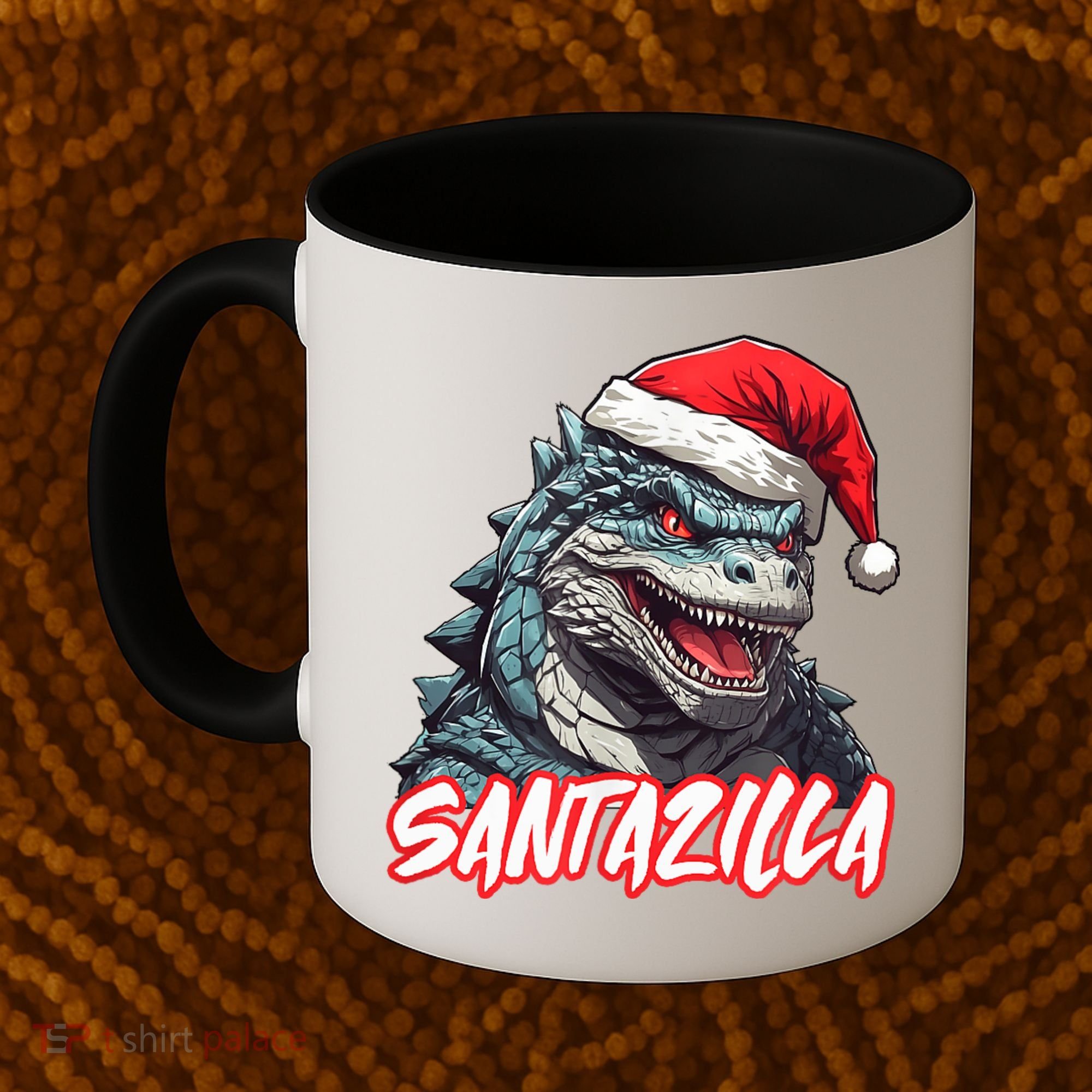 Santazilla Japanese Monster Kaiju Christmas Coffee Mug