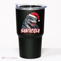 Santazilla Japanese Monster Kaiju Christmas Tumbler thumb 0
