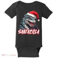 Santazilla Japanese Monster Kaiju Christmas Baby Bodysuit thumb 0