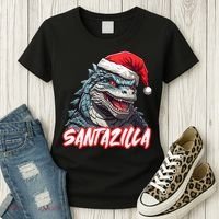 Santazilla Japanese Monster Kaiju Christmas Women's T-Shirt thumb 3
