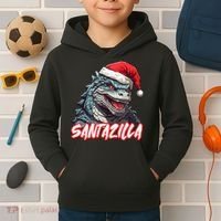 Santazilla Japanese Monster Kaiju Christmas Kids Hoodie thumb 2