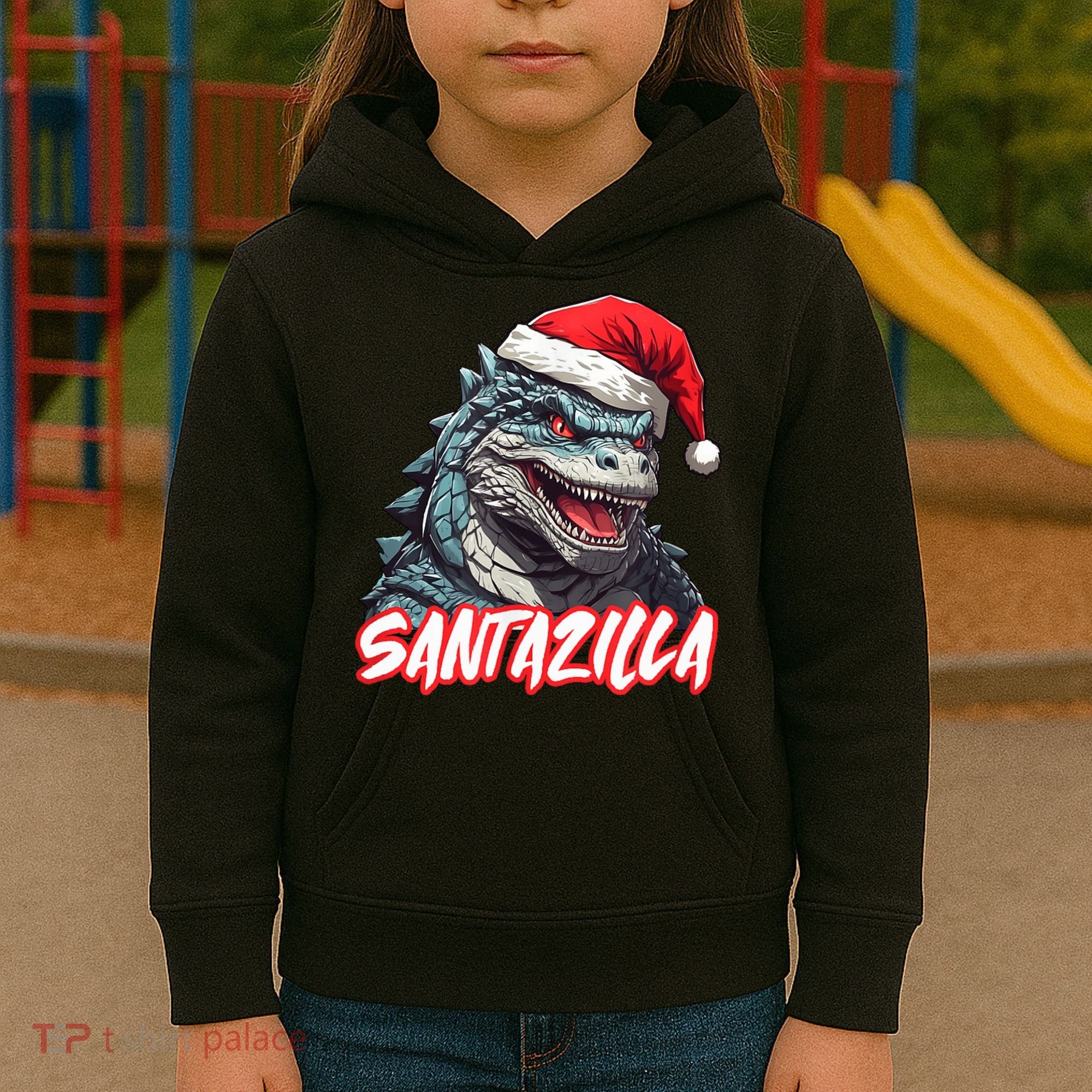 Santazilla Japanese Monster Kaiju Christmas Kids Hoodie
