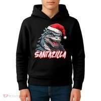 Santazilla Japanese Monster Kaiju Christmas Kids Hoodie thumb 4
