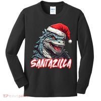 Santazilla Japanese Monster Kaiju Christmas Kids Long Sleeve Shirt thumb 0