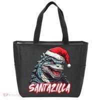 Santazilla Japanese Monster Kaiju Christmas Tote Bag thumb 0