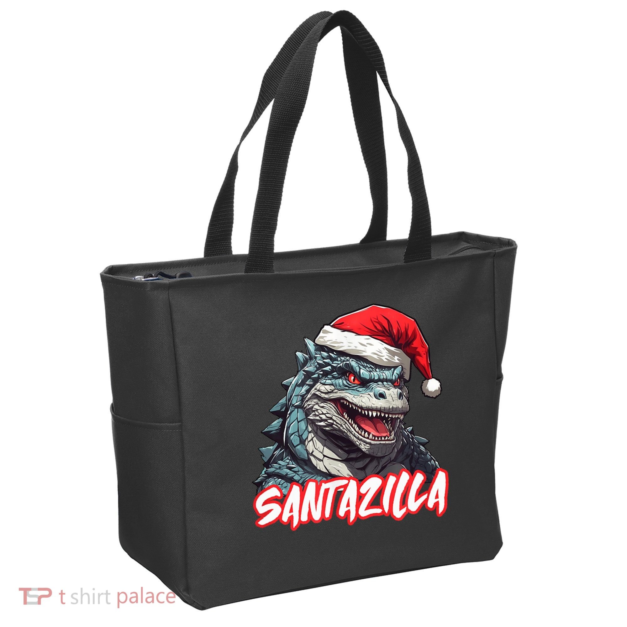 Santazilla Japanese Monster Kaiju Christmas Tote Bag