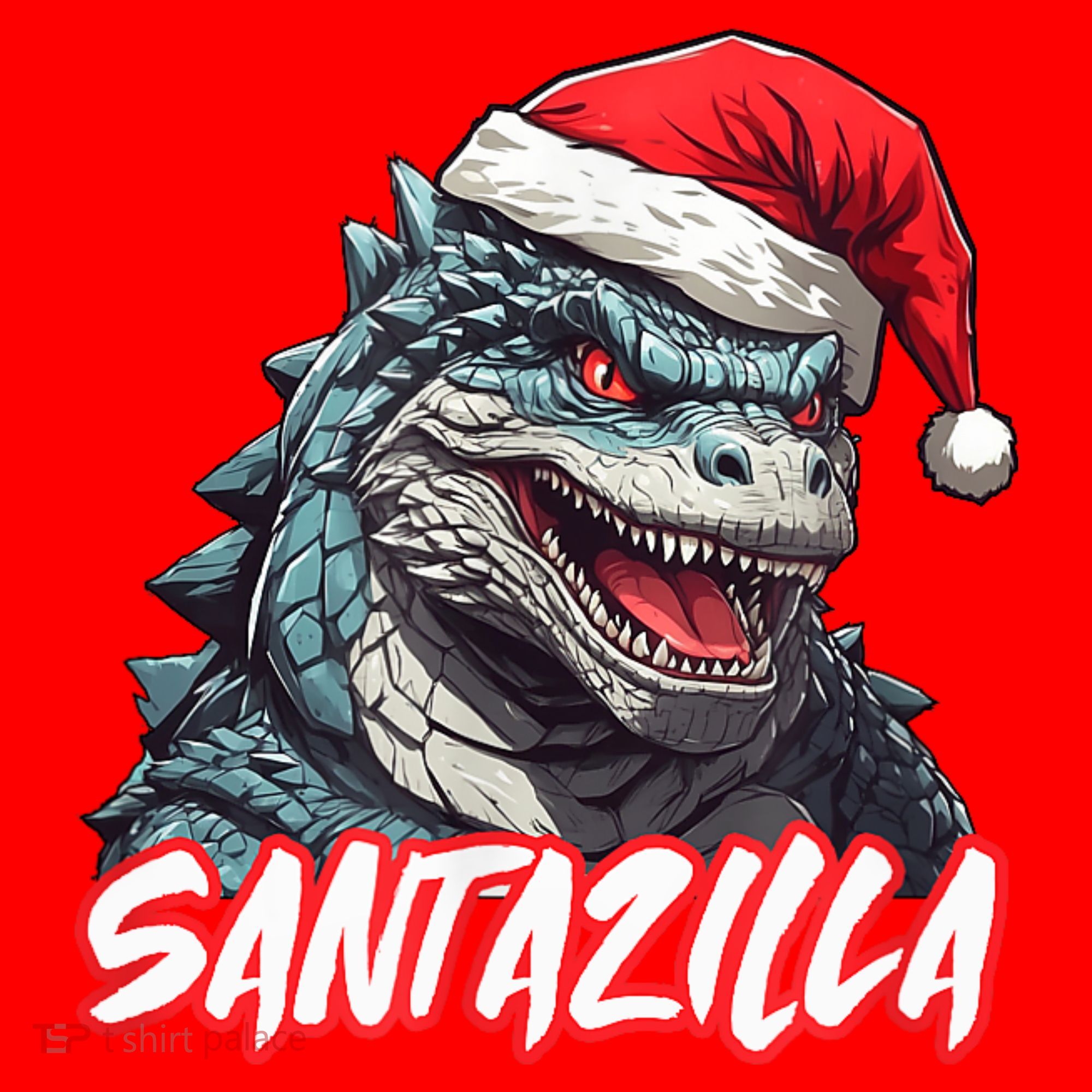 Santazilla Japanese Monster Kaiju Christmas Santa Hat