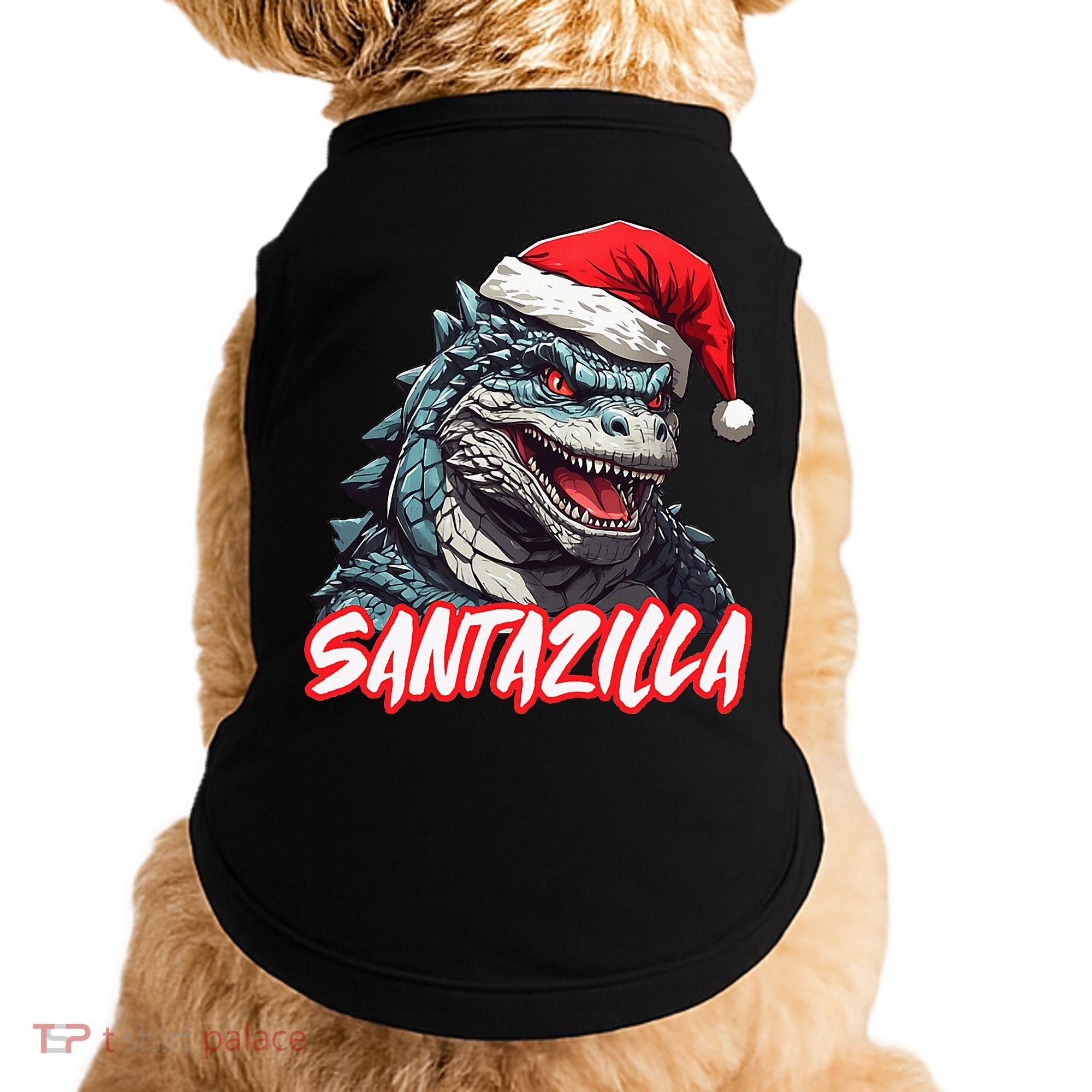 Santazilla Japanese Monster Kaiju Christmas Doggie Tank