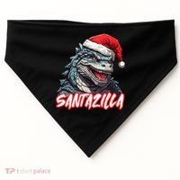 Santazilla Japanese Monster Kaiju Christmas USA-Made Doggie Bandana thumb 0