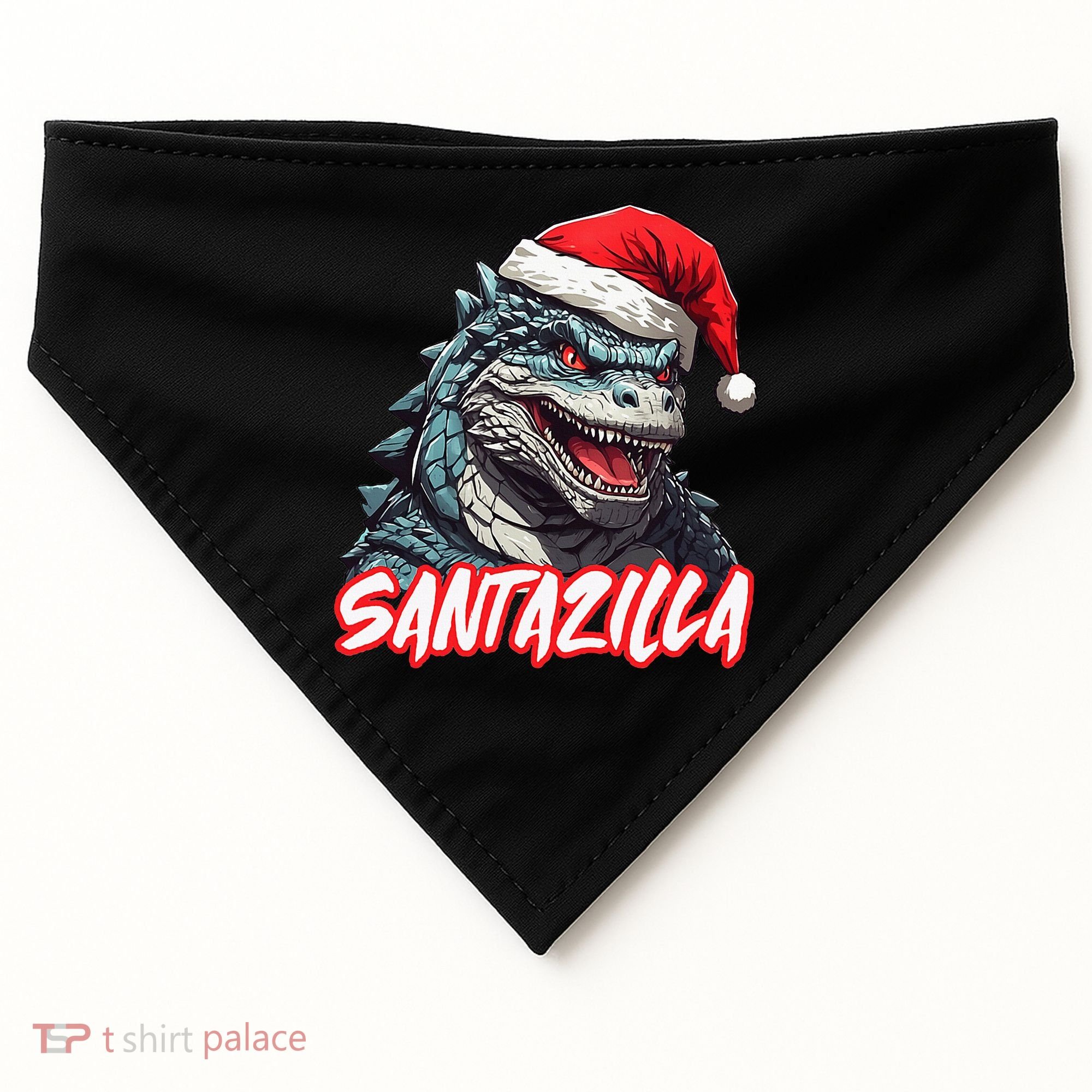 Santazilla Japanese Monster Kaiju Christmas USA-Made Doggie Bandana
