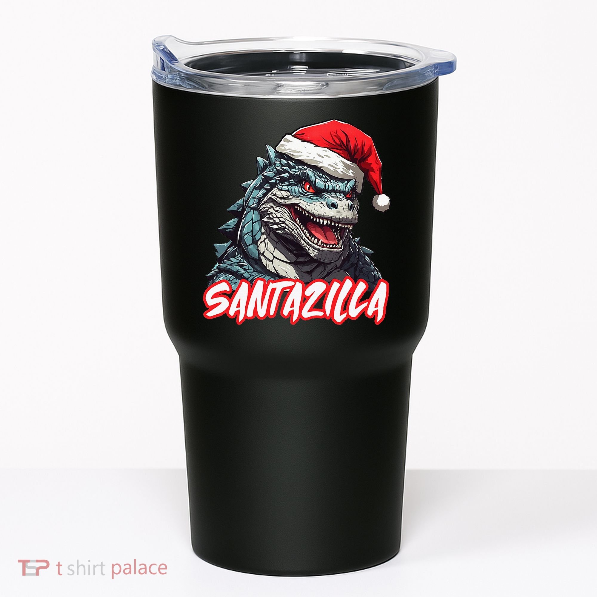 Santazilla Japanese Monster Kaiju Christmas Tumbler