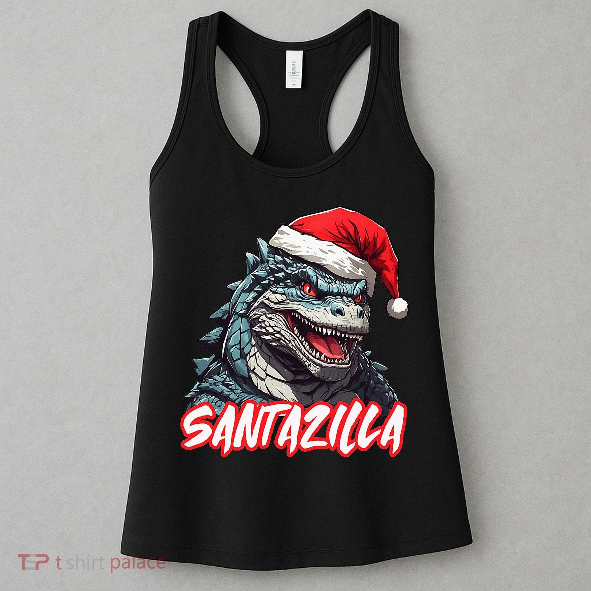 Santazilla Japanese Monster Kaiju Christmas Women's Tank Top
