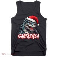 Santazilla Japanese Monster Kaiju Christmas Tank Top thumb 0