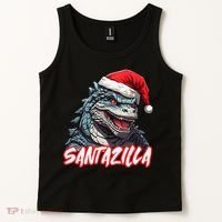Santazilla Japanese Monster Kaiju Christmas Tank Top thumb 2