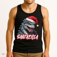 Santazilla Japanese Monster Kaiju Christmas Tank Top thumb 3