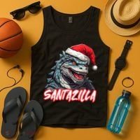 Santazilla Japanese Monster Kaiju Christmas Tank Top thumb 4