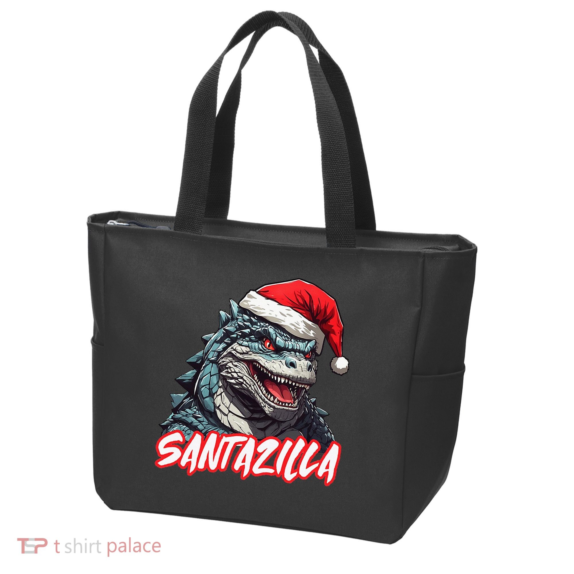 Santazilla Japanese Monster Kaiju Christmas Tote Bag