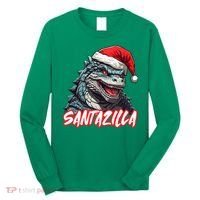 Santazilla Japanese Monster Kaiju Christmas Long Sleeve Shirt thumb 0