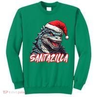 Santazilla Japanese Monster Kaiju Christmas Sweatshirt thumb 0