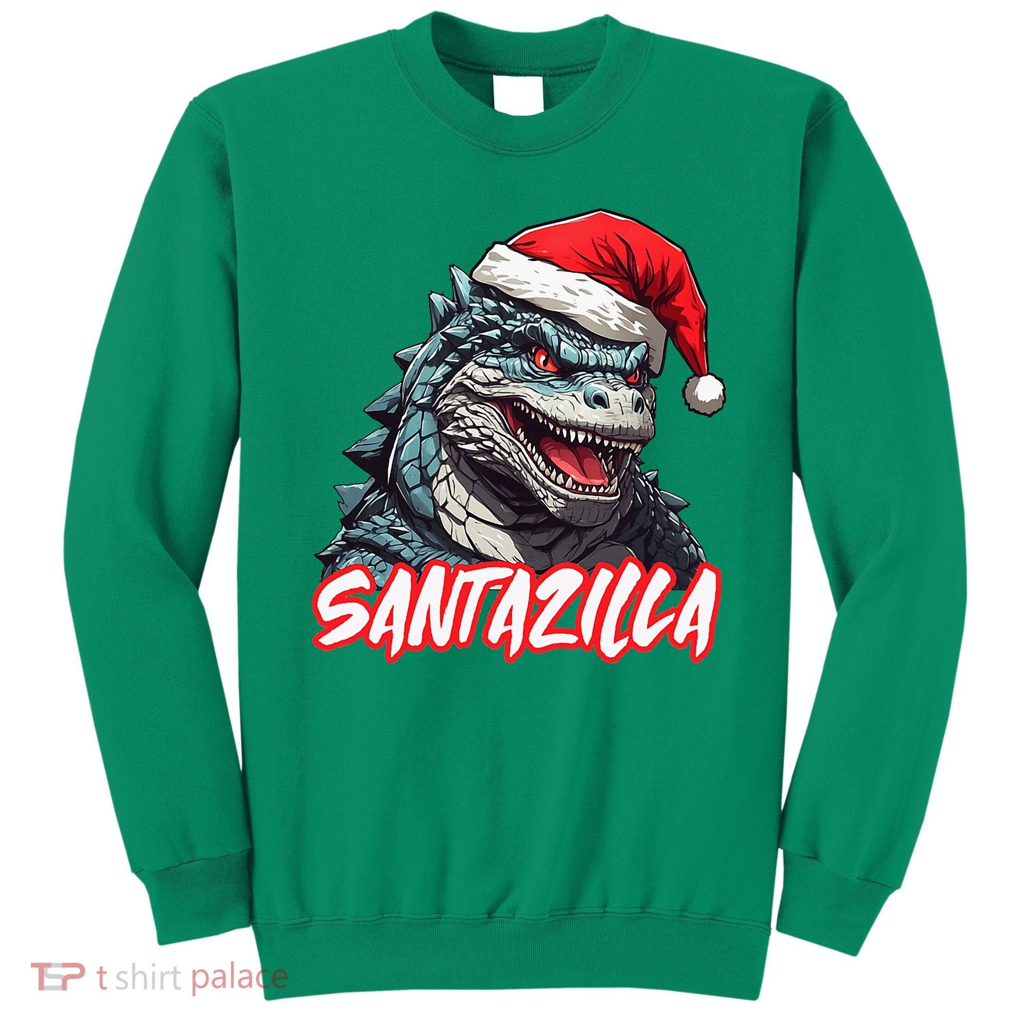 Santazilla Japanese Monster Kaiju Christmas Sweatshirt