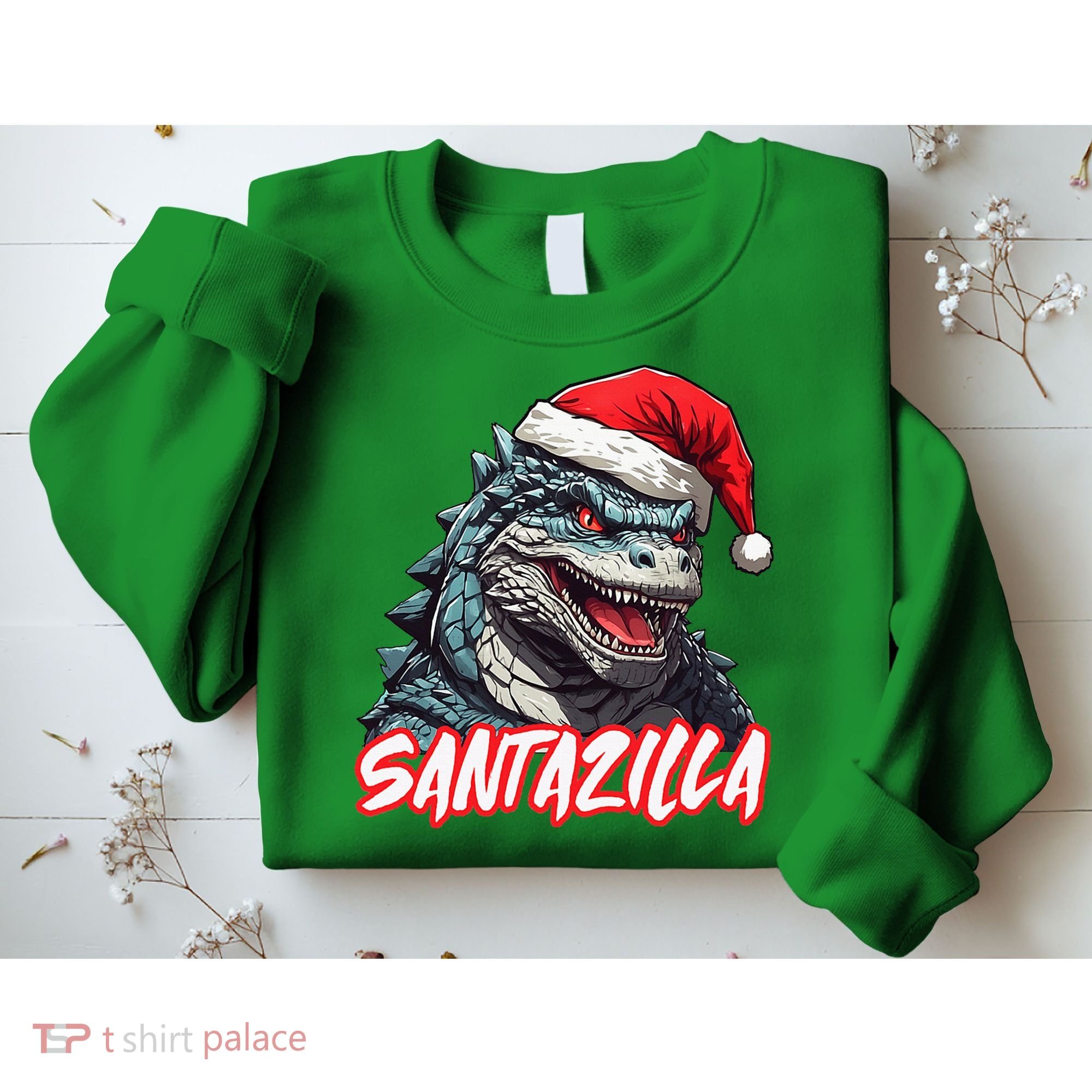 Santazilla Japanese Monster Kaiju Christmas Sweatshirt