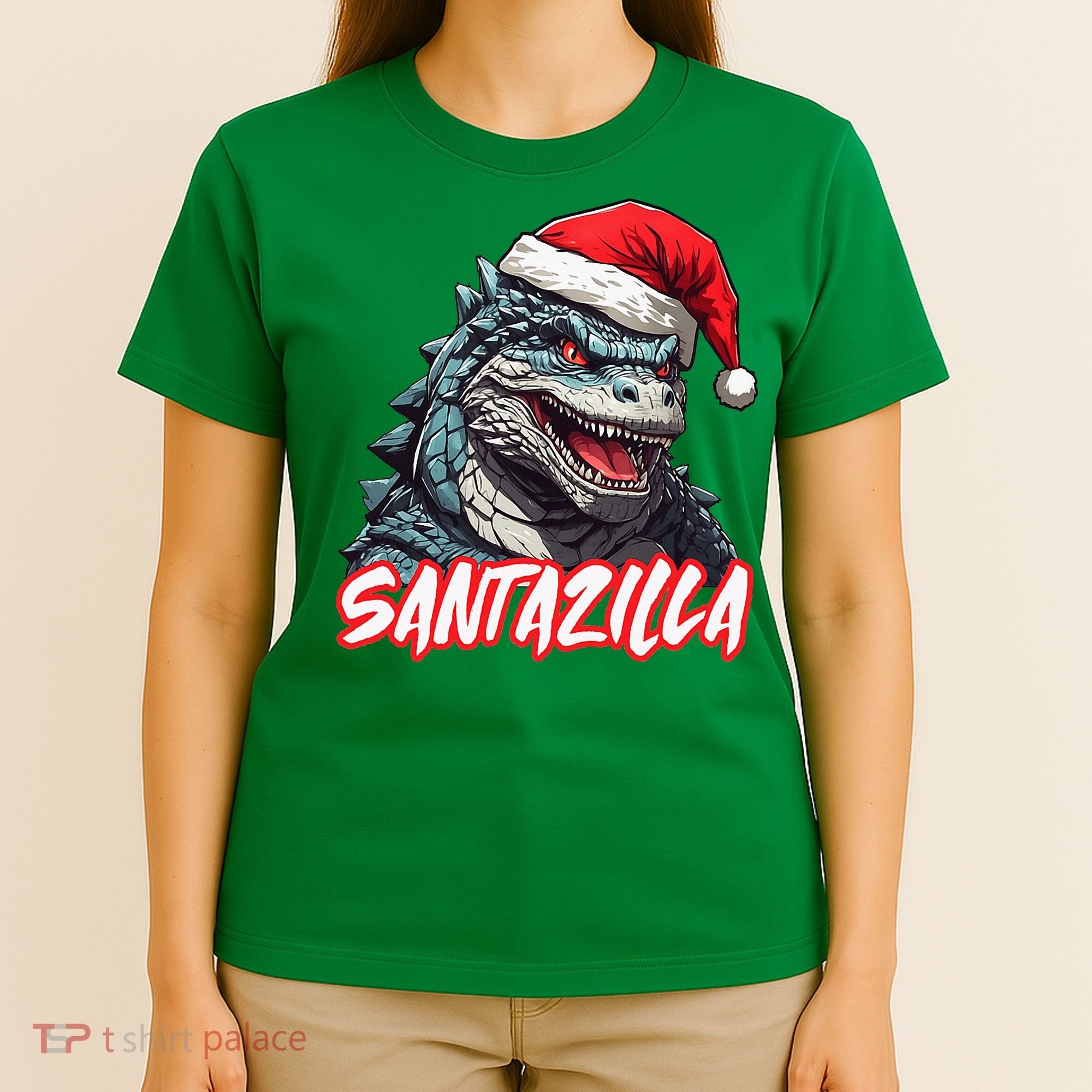 Santazilla Japanese Monster Kaiju Christmas T-Shirt