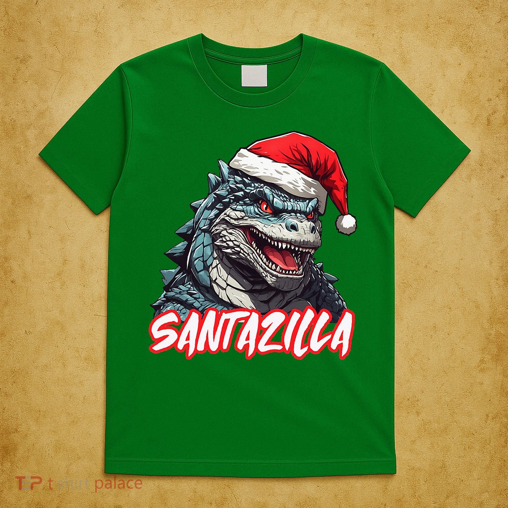 Santazilla Japanese Monster Kaiju Christmas T-Shirt